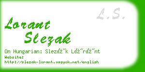 lorant slezak business card
